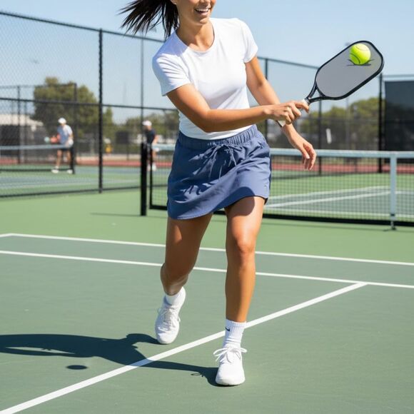 NWT Slazenger Hydro-DriTech Golf Skort Skirt M Slate Gray/Blue Golf Pickleball - Picture 4 of 12